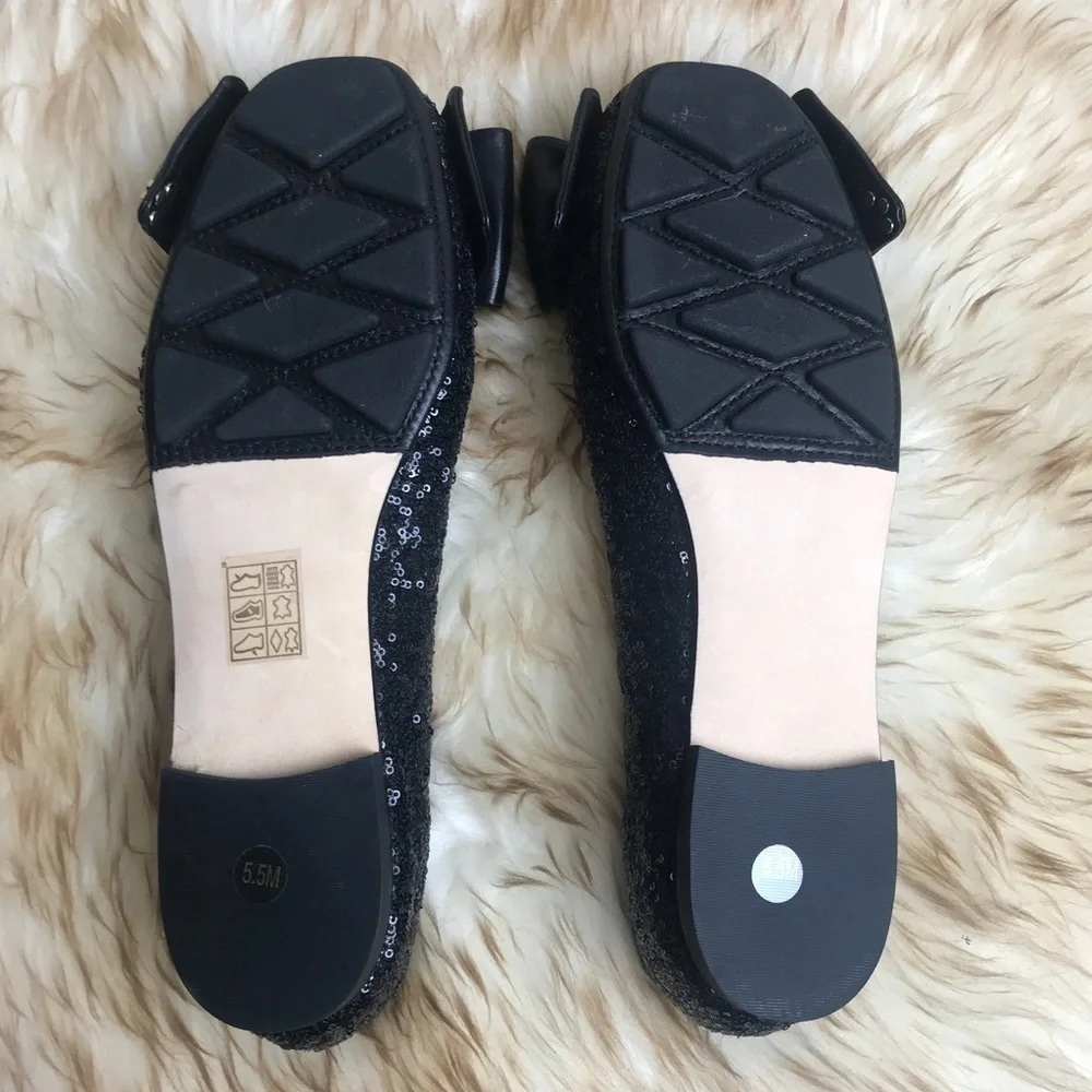 Tory Burch Ballet Sequin Divine Bow Flats Ballerina Sparkly Holiday Bling